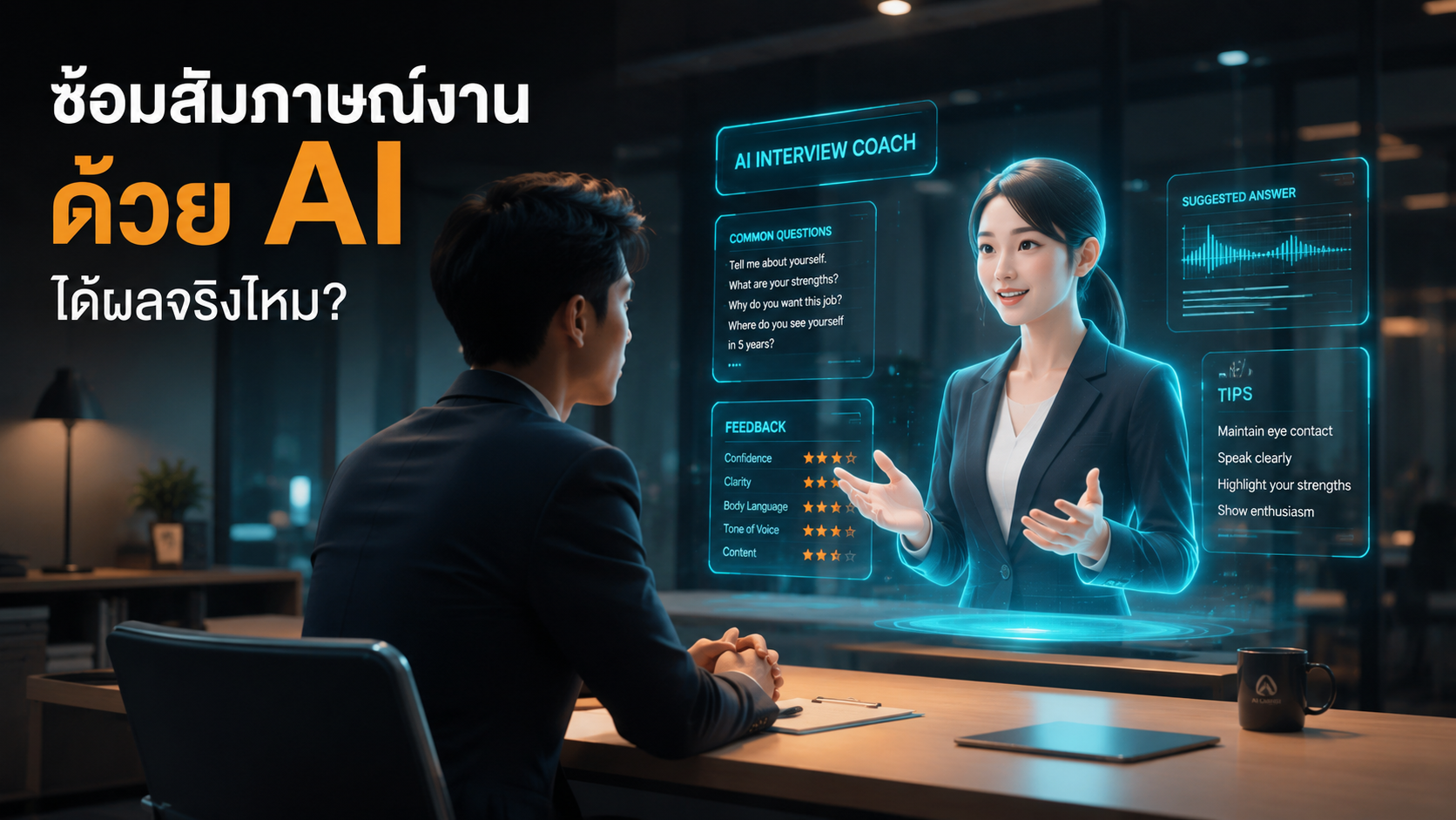 ซ้อมสัมภาษณ์งานด้วย AI ได้ผลจริงไหม? ทดลองแล้วบอกเลย